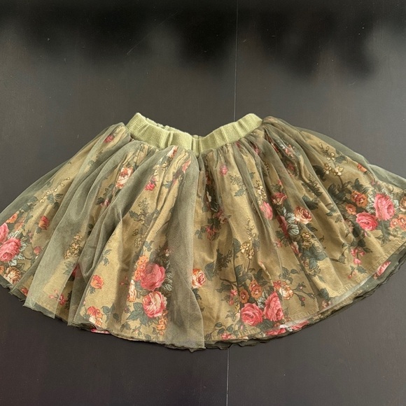 cotton baby Other - Floral Tulle Skirt for Kids - Green and Pink